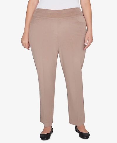 Alfred Dunner Plus Size Telluride Modern Corduroy Faux Fly Front Average Length Pants