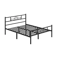 Yaheetech Scroll Metal-Framed Bed with Headboard and Footboard