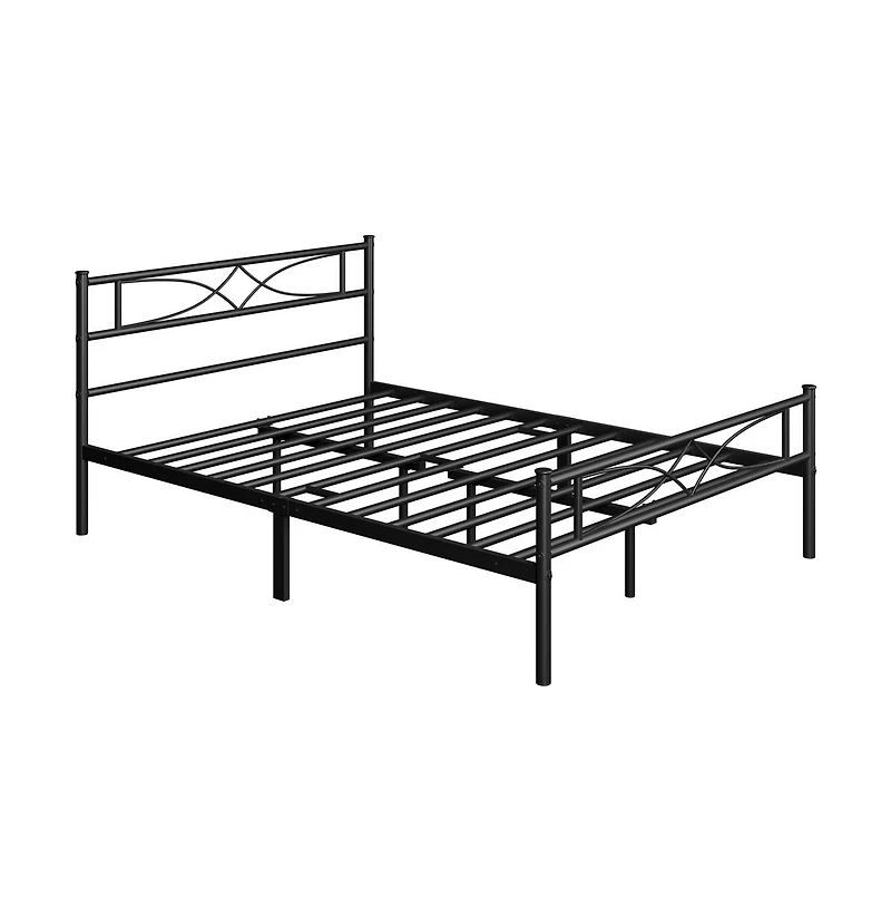 Yaheetech Simple Full Metal Bed Frame with Curved Design Headboard and Footboard