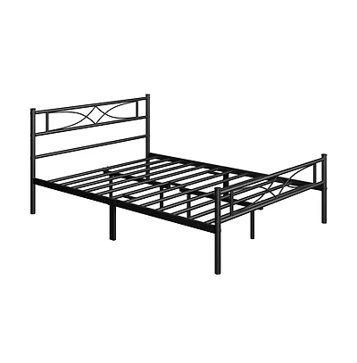 Yaheetech Simple Full Metal Bed Frame with Curved Design Headboard and Footboard