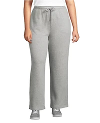 Lands' End Plus Serious Sweats High Rise Relaxed Straight Leg Pants - Set Bottom