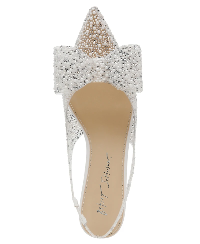 Betsey Johnson Patti Lucite Slingback Kitten Pumps