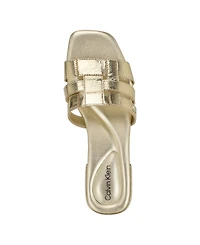 Calvin Klein Women's Tessie Slip-On Square Toe Flat Sandals