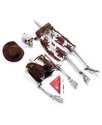 Yescom 2Pcs Pirate Life Size Skeleton Poseable Cowboy for Halloween Party Haunted House Decorations 2024