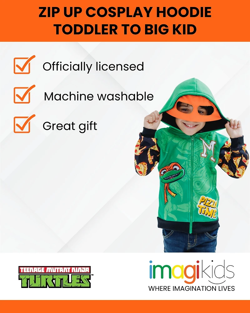Teenage Mutant Ninja Turtles Little Boys Fleece Zip Up Cosplay Hoodie