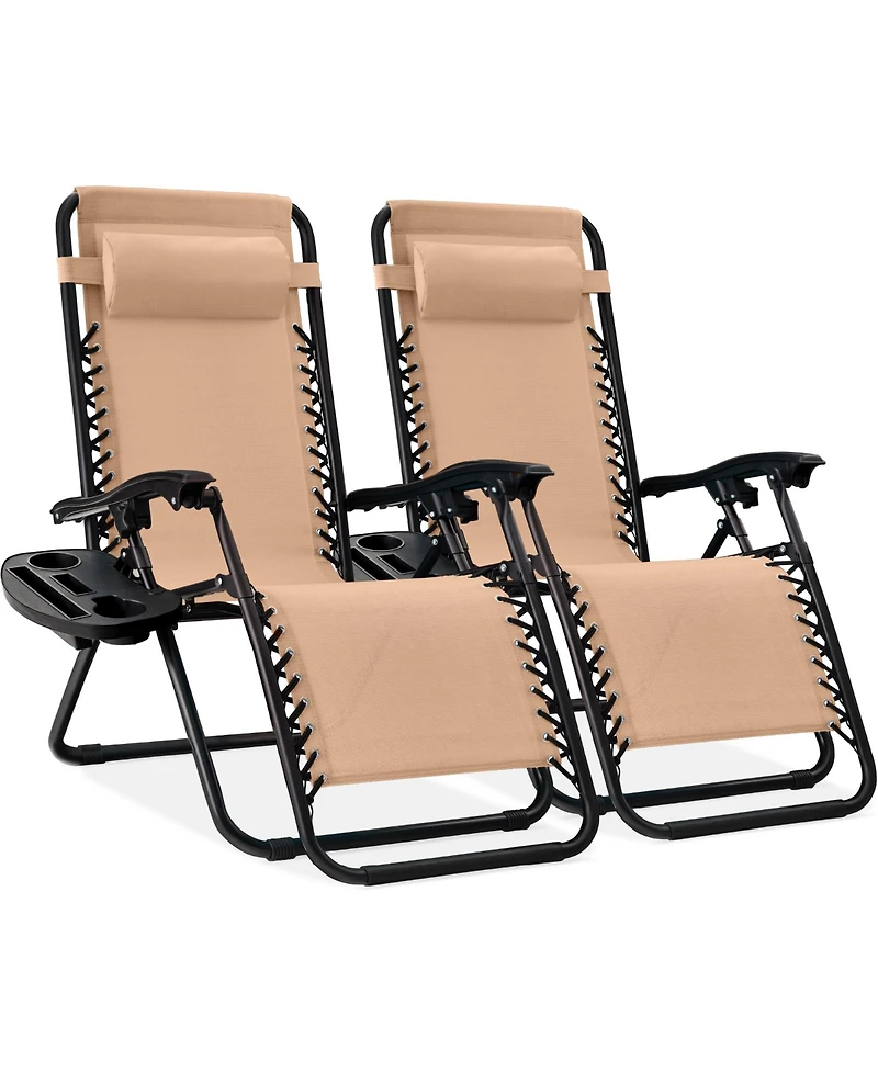 Best Choice Products Set of 2 Zero Gravity Lounge Chair Recliners for Patio