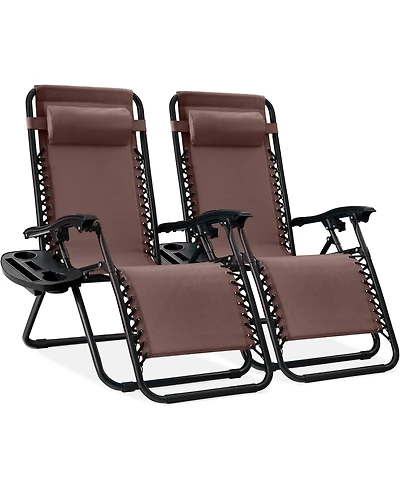 Best Choice Products Set of 2 Zero Gravity Lounge Chair Recliners for Patio