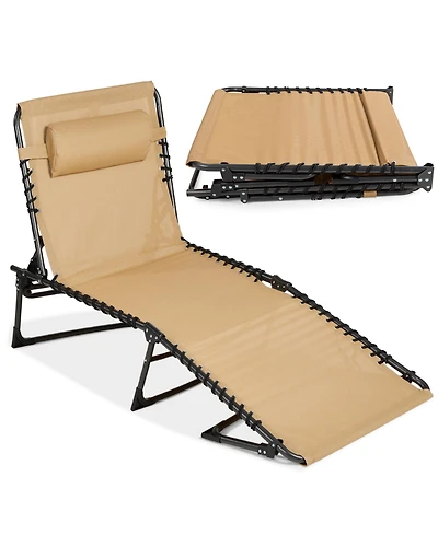 Best Choice Products Patio Chaise Lounge Chair, Outdoor Portable Adjustable Pool Recliner w/ Pillow