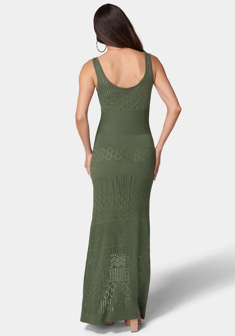 Bebe Women's Crochet Maxi Tank Dress