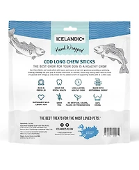 Cod Skin Hand Wrapped Dog Chew Stick: Long 10" - 12 pk