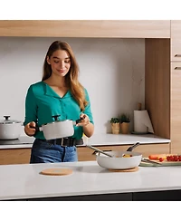 BergHOFF Leo Glints Nonstick Recycled Aluminum Stockpot 8", 3qt. With Glass Lid