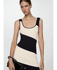 Mango Women's Striped Knitted Midi-Dress