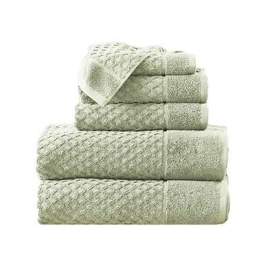 Linery & Co. Quick-Drying Cotton Diamond Waffle Textured -Piece Bath Towel Set