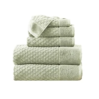 Linery & Co. Quick-Drying Cotton Diamond Waffle Textured -Piece Bath Towel Set