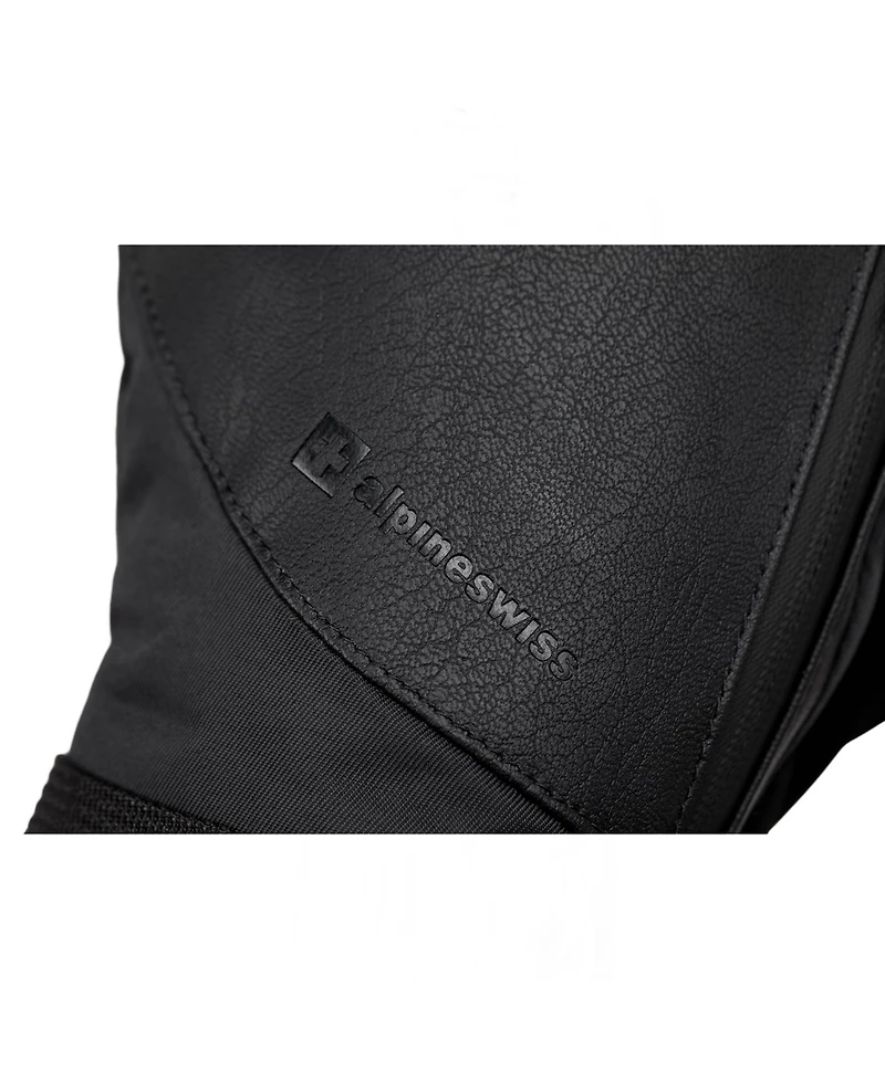 Alpine Swiss Men's Waterproof Snow Gloves Zipper Pockets Winter Sport Mittens