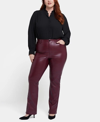 Nydj Plus Artificial Leather Marilyn Straight Pants