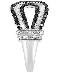 Effy Black & White Diamond Loop Statement Ring (5/8 ct. t.w.) in 14k White Gold