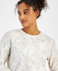 Id Ideology Women's Bubble-Print Fleece Crewneck Pullover Top, Created for Macy's