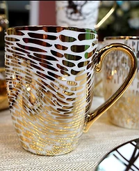 Certified International Matrix 6 Pc. Gold-Silver Tone Mugs
