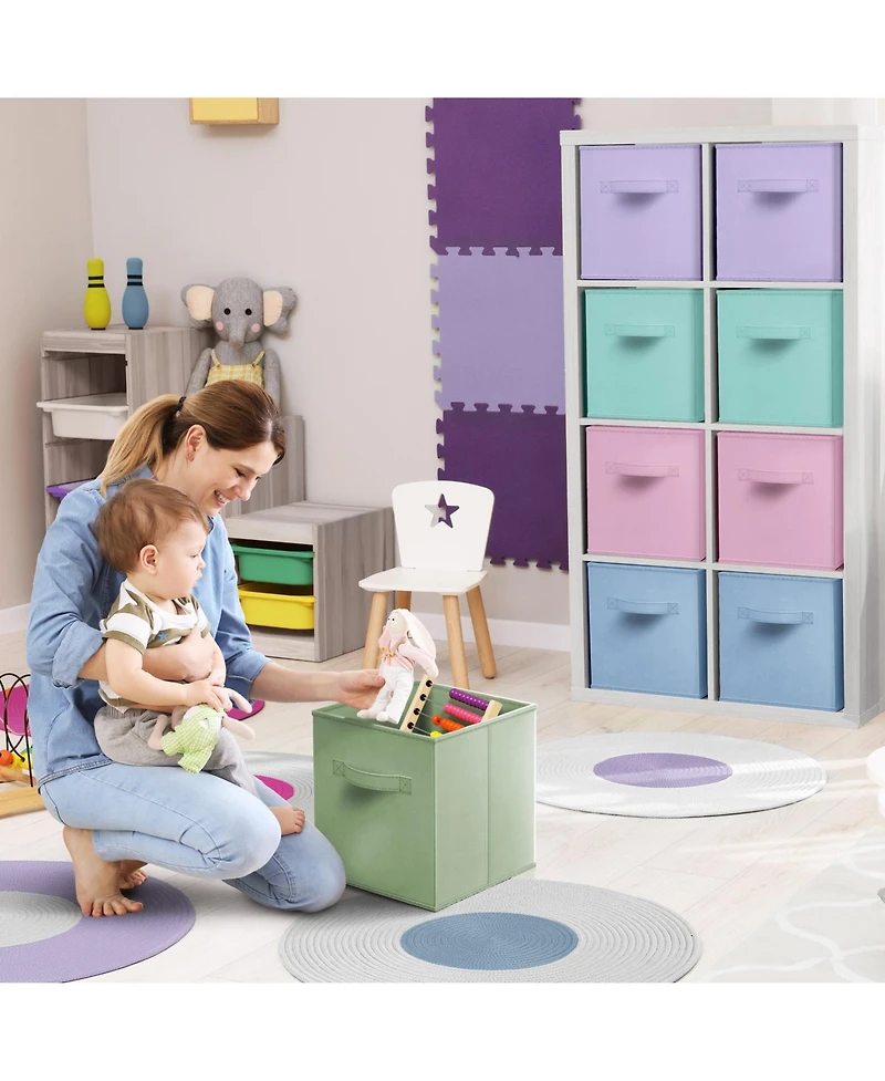 Sorbus Inch Pack Sturdy Collapsible Fabric Storage Cubes with Handle - for Organizing Clothes, Toys, Books