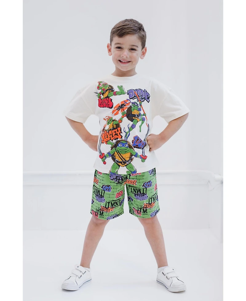 Teenage Mutant Ninja Turtles Little Boys T-Shirt and French Terry Shorts Outfit Set