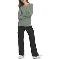 Tommy Hilfiger Women's Cotton Blend Ribbed Long Sleeve T-Shirt
