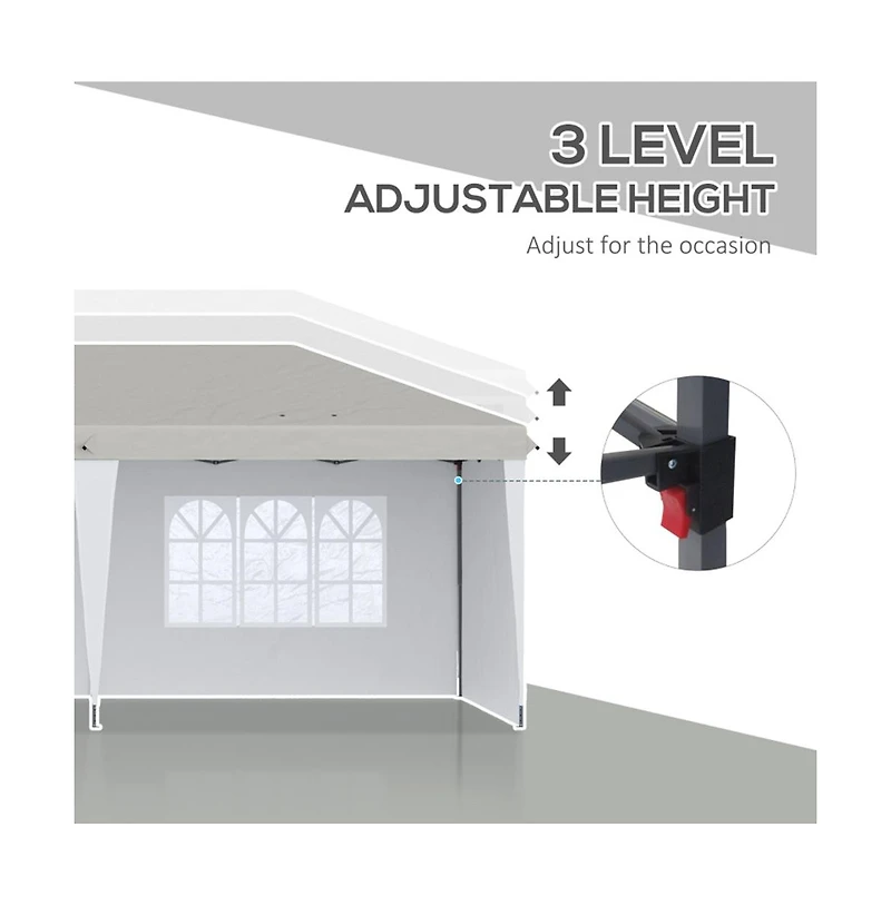 Slickblue 10' x 20' Pop-Up Canopy Party Tent with 4 Sidewalls for Complete Coverage