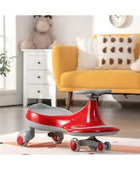 Gymax Wiggle Car Ride-on Toy w/ Flashing Wheels for Toddlers & Kids Pink