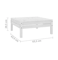 vidaXL 4 Piece Patio Lounge Set White Solid Wood Pine