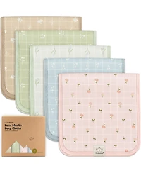 KeaBabies Kids 5pk Lumi Muslin Burp Cloths Cloths, Burping