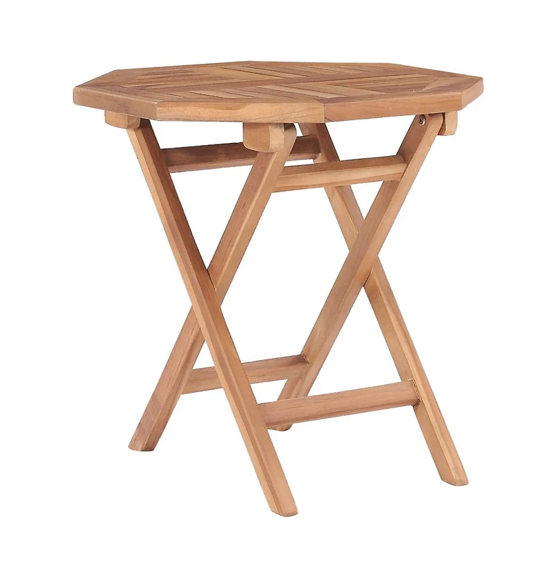 vidaXL Folding Patio Table 17.7"x17.7"x17.7" Solid Teak Wood