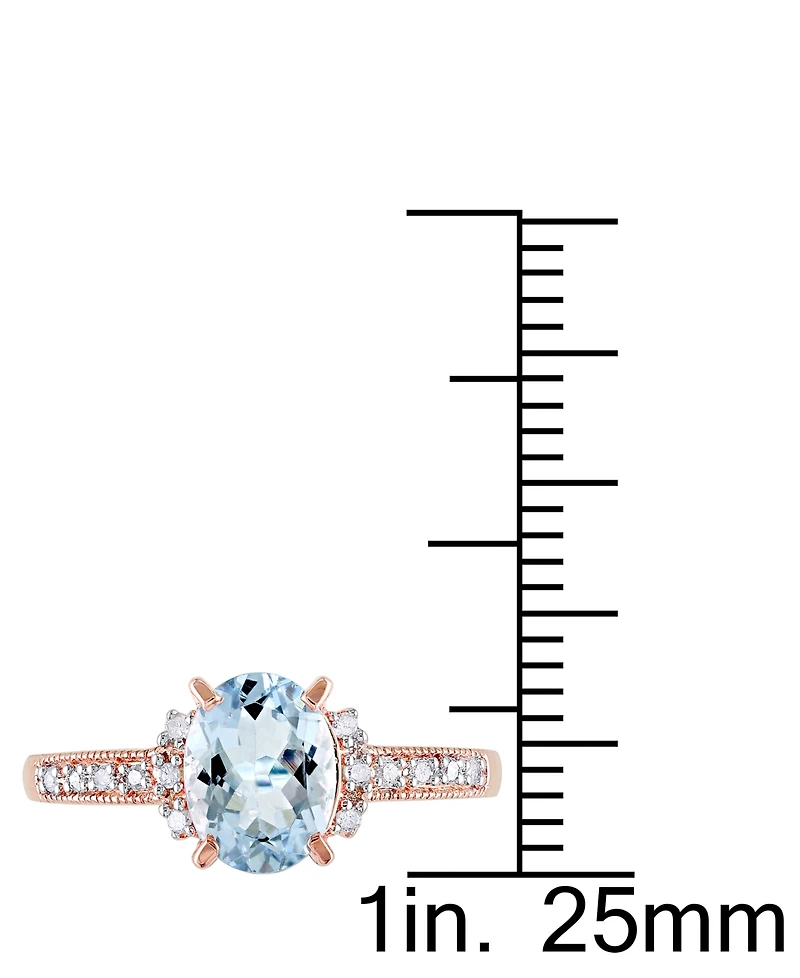 Morganite (1-1/7 ct. t.w.) and Diamond (1/20 Ring 18k Rose Gold Over Sterling Silver (Also available Aquamarine)