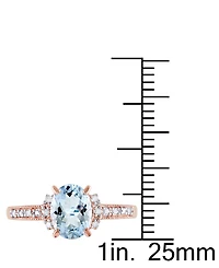 Morganite (1-1/7 ct. t.w.) and Diamond (1/20 Ring 18k Rose Gold Over Sterling Silver (Also available Aquamarine)