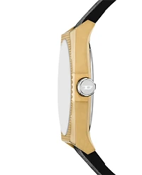 Diesel Men's Scraper Quartz Three-Hand Black Leather 42mm