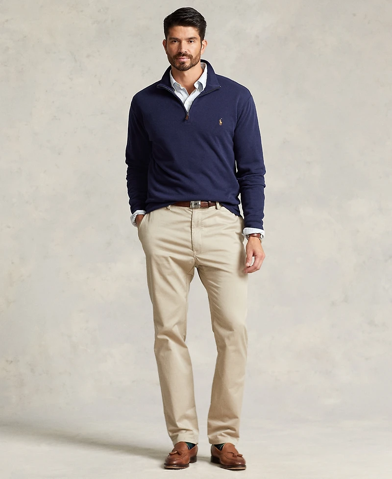 Polo Ralph Lauren Men's Big & Tall Estate-Rib Quarter-Zip Pullover Sweater