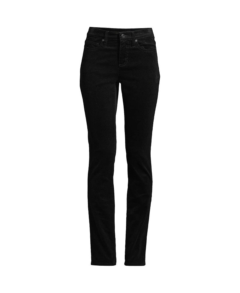 Lands' End Women's Tall Mid Rise Straight Leg Corduroy Pants