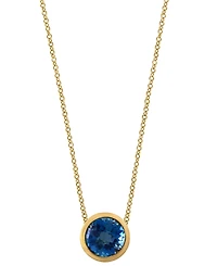 Effy Round Gemstone 18" Pendant Necklace in 14K Gold Plated Silver