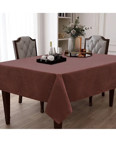 Kate Aurora Luxe Living Raised Chenille All Purpose Fabric Tablecloth - 54 in. W x 84 L Burgundy/Spice