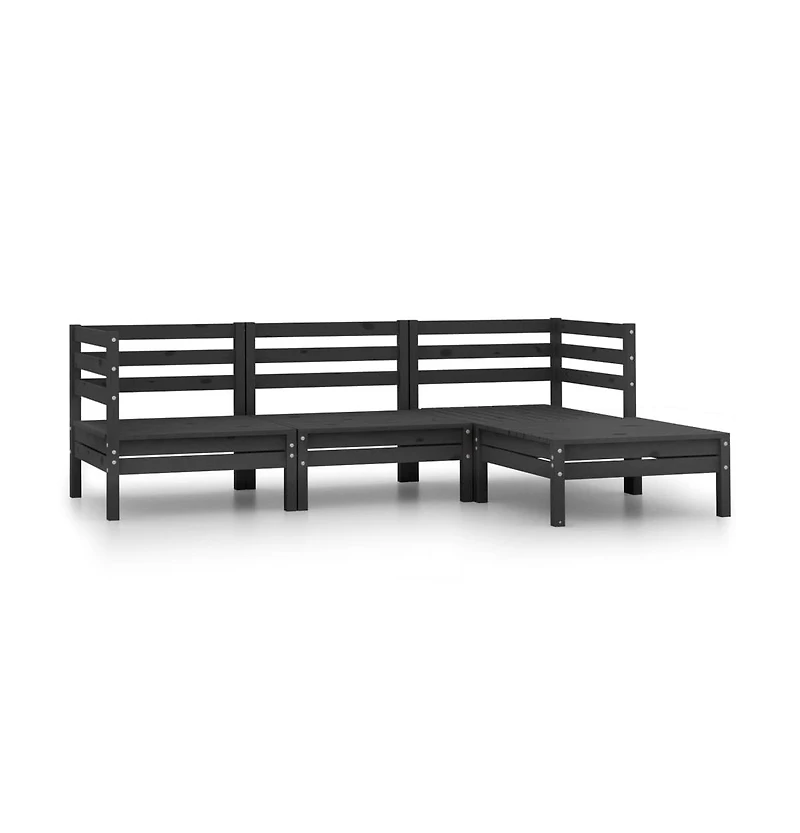 vidaXL 4 Piece Patio Lounge Set Solid Pinewood