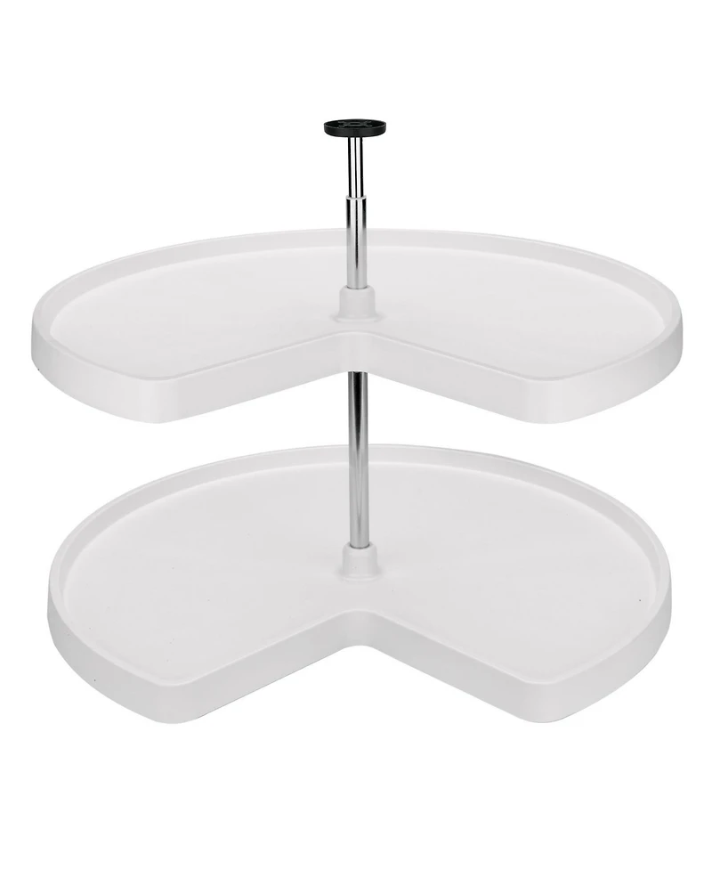Rev-a-Shelf 32'' Lazy Susan Kidney Polymer 2-Shelf, White, 3472-32-11-52