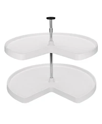 Rev-a-Shelf 32'' Lazy Susan Kidney Polymer 2-Shelf, White, 3472-32-11-52