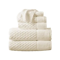 Linery & Co. Quick-Drying Cotton Diamond Waffle Textured -Piece Bath Towel Set