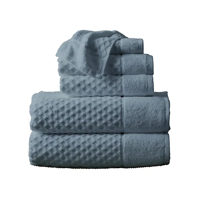 Linery & Co. Quick-Drying Cotton Diamond Waffle Textured -Piece Bath Towel Set