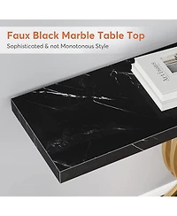 Tribesigns Gold Entryway Table, Modern 39-Inch Console/Accent Table with Geometric Metal Legs, Faux Marble Narrow Wood Sofa Table, Foyer Table for Ent