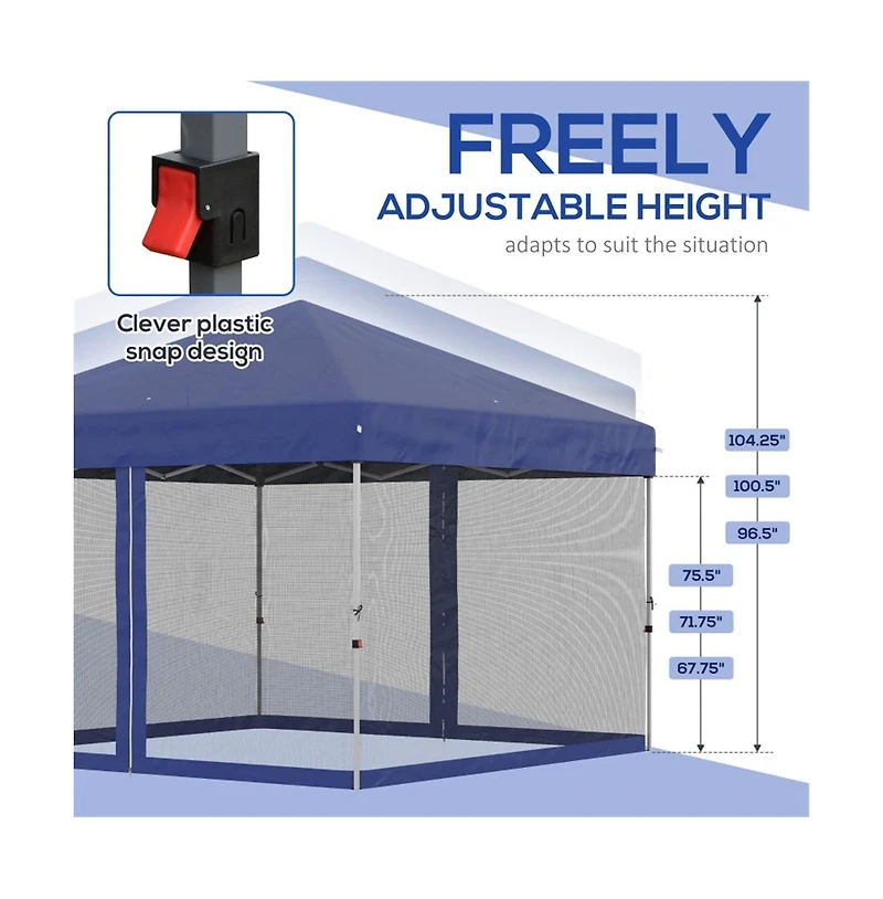 Slickblue 10' x 10' Pop-Up Canopy Tent for Quick Outdoor Shelter