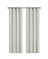 Kate Aurora Living 2 Pack Embroidered Trellis Semi Sheer Grommet Curtains - 52 in. W x 84 L, Burgundy