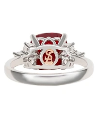 Suzy Levian Sterling Silver Red Cubic Zirconia Center Stone Ring