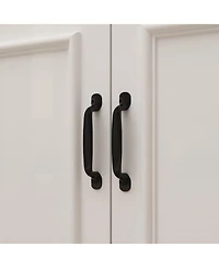 Famapy Luxurious Wall Wide White Bookcase with 30 Shelves & Doors