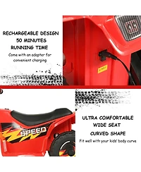 Gymax 6V Kids Electric Quad Atv 4 Wheels Ride On Toy Toddlers Forward & Reverse Red