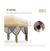 Slickblue 10' x 20' Pop-Up Canopy Party Tent with Netting for Bug-Free Events